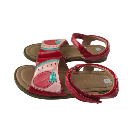 Sandals Shoe Size 12 Junior Red Strawberry Graphic Design