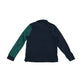 M&S Polo Shirt Age 5 Navy Green Panelled Long Sleeve Cotton