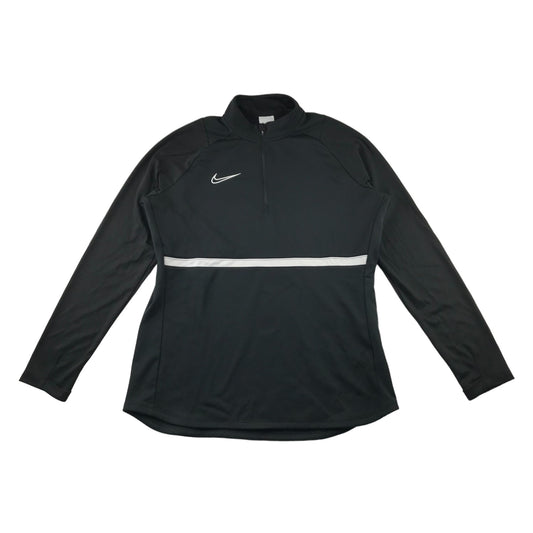 Nike sport top adult size L black with white stripe half zipper sporty pullover