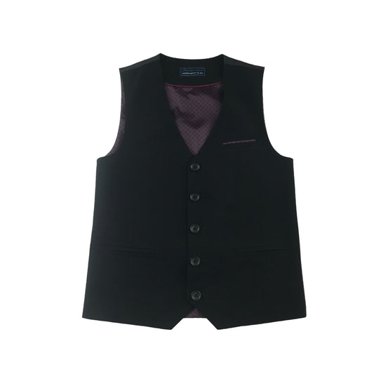 Next Waistcoat 10-11 Years Black with Purple Inside Background Adjustable Back Strap