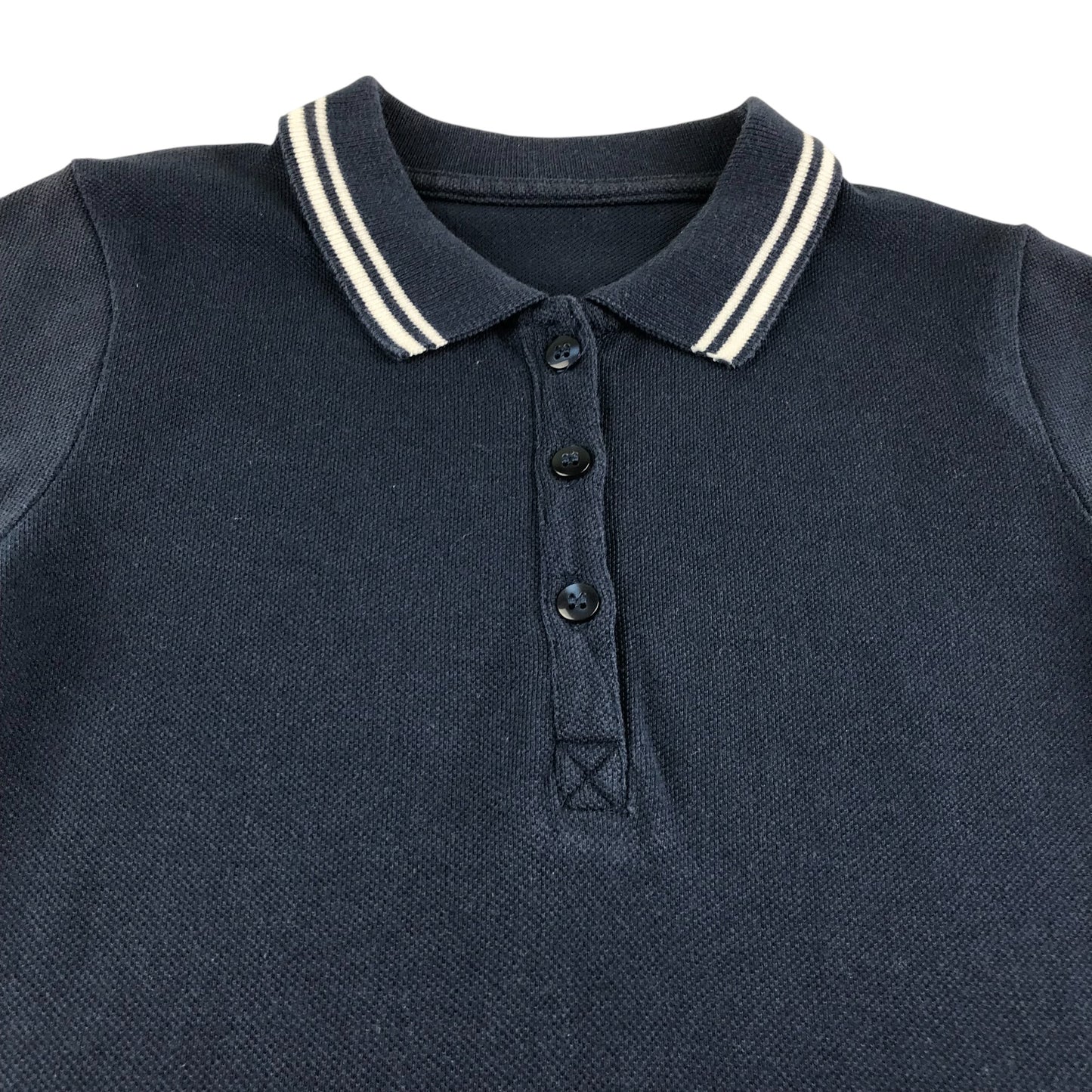 Matalan dress 7-8 years navy polo shirt style with cherry embroidery cotton