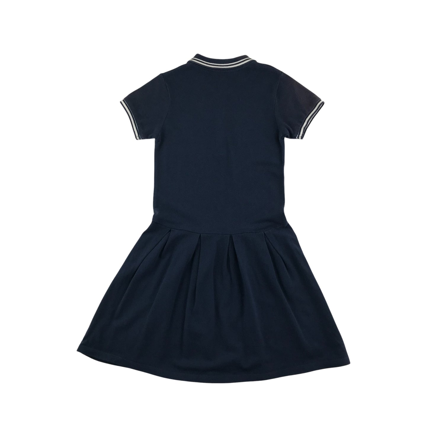 Matalan dress 7-8 years navy polo shirt style with cherry embroidery cotton