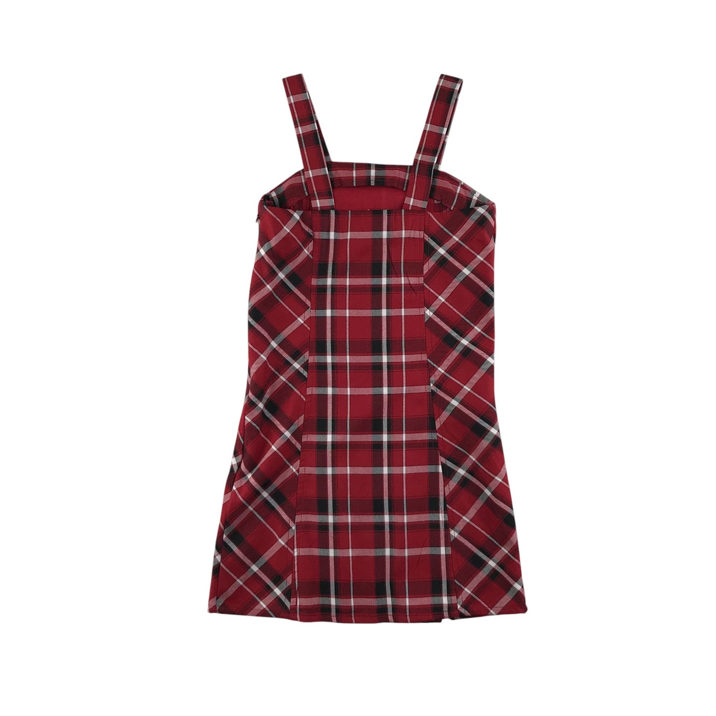 Peacock dress 7-8 years red checked cotton