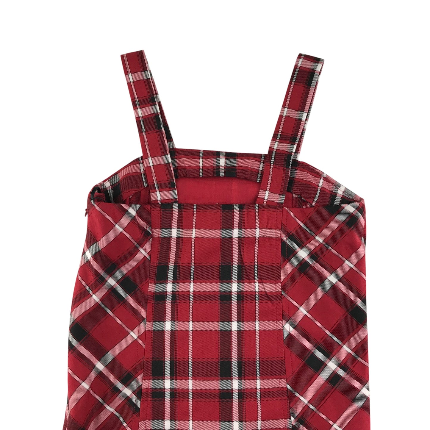 Peacock dress 7-8 years red checked cotton