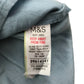 M&S Blouse Age 10 Light Blue Denim Style Floral Embroidery