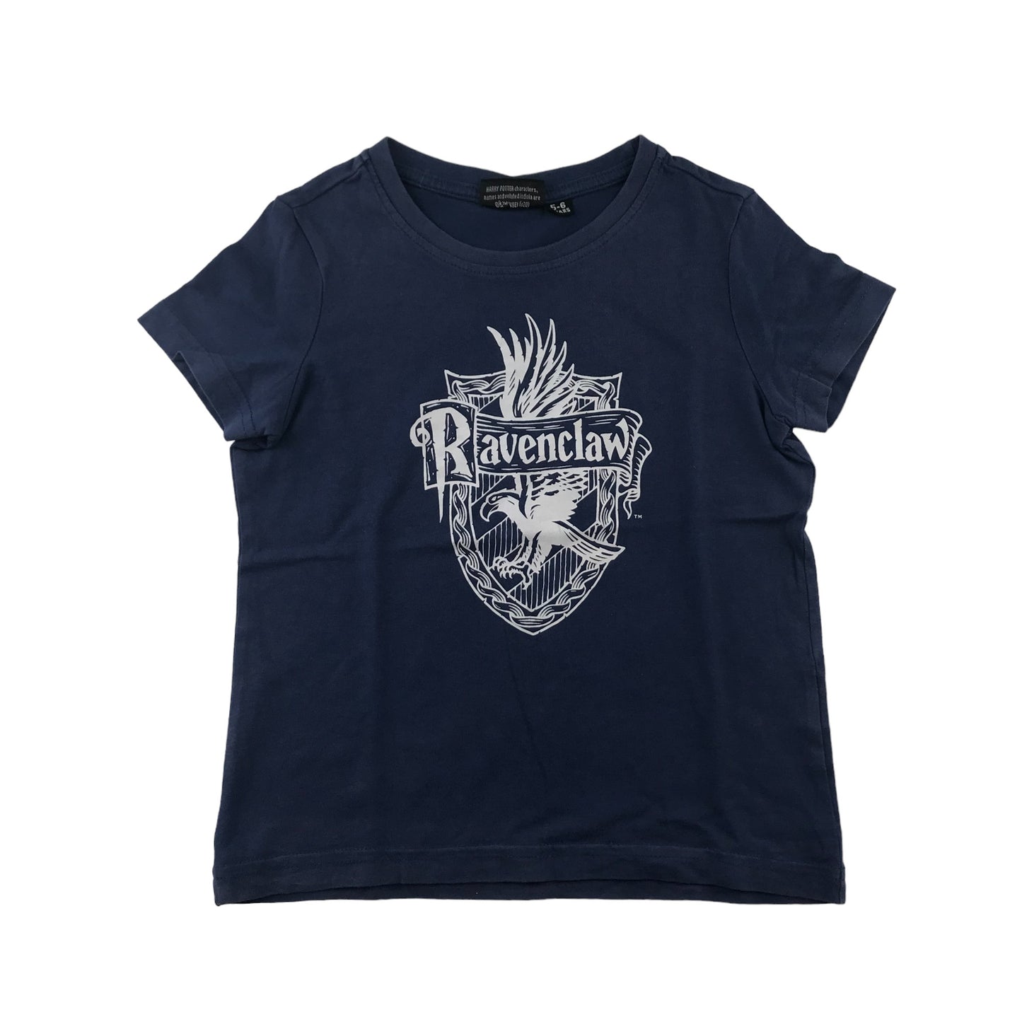 T-Shirt 5-6 Years Navy Harry Potter Ravenclaw Emblem Graphic Design Cotton