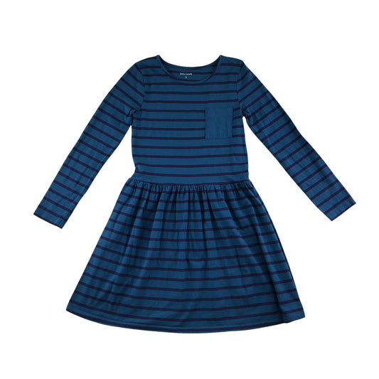 John Lewis dress 8-9 years blue with navy strips