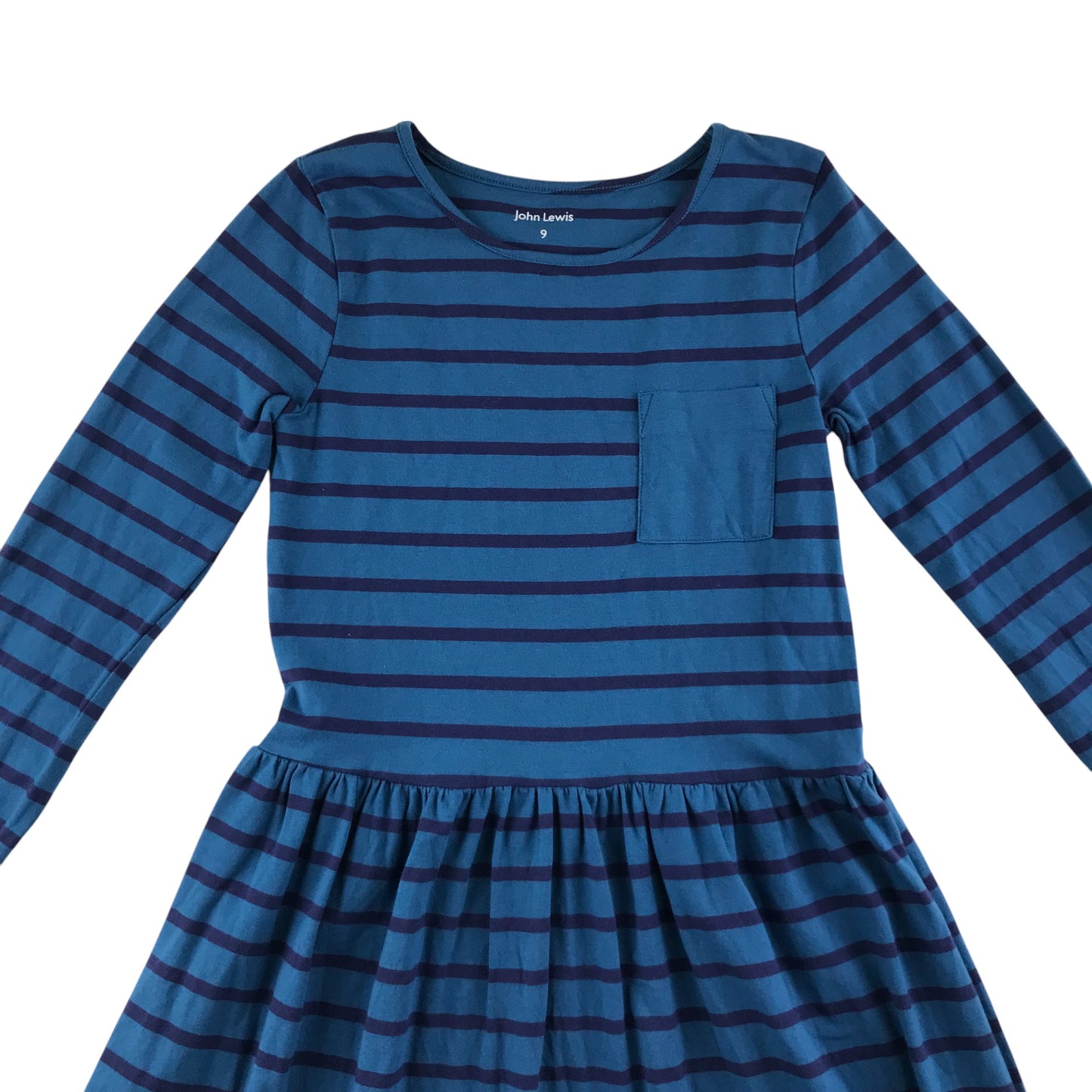 John Lewis dress 8-9 years blue with navy strips