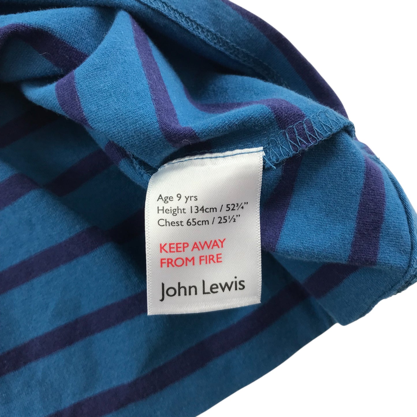 John Lewis dress 8-9 years blue with navy strips