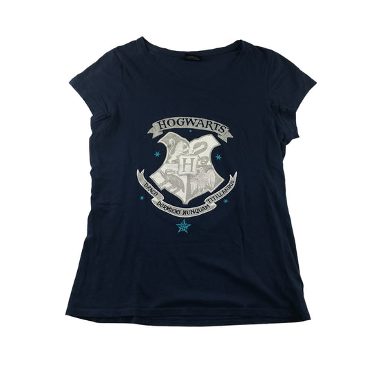 F&F T-Shirt Women's Size 8-10 Navy Harry Potter Hogwarts Graphic Cotton