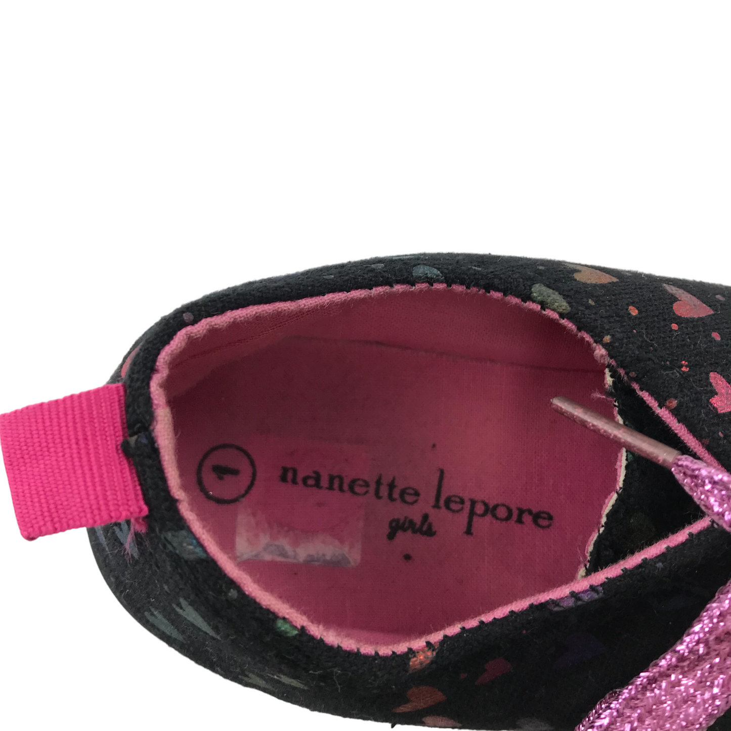 Nanette Lepore Trainers Size 1 Black Multicoloured Heart Print