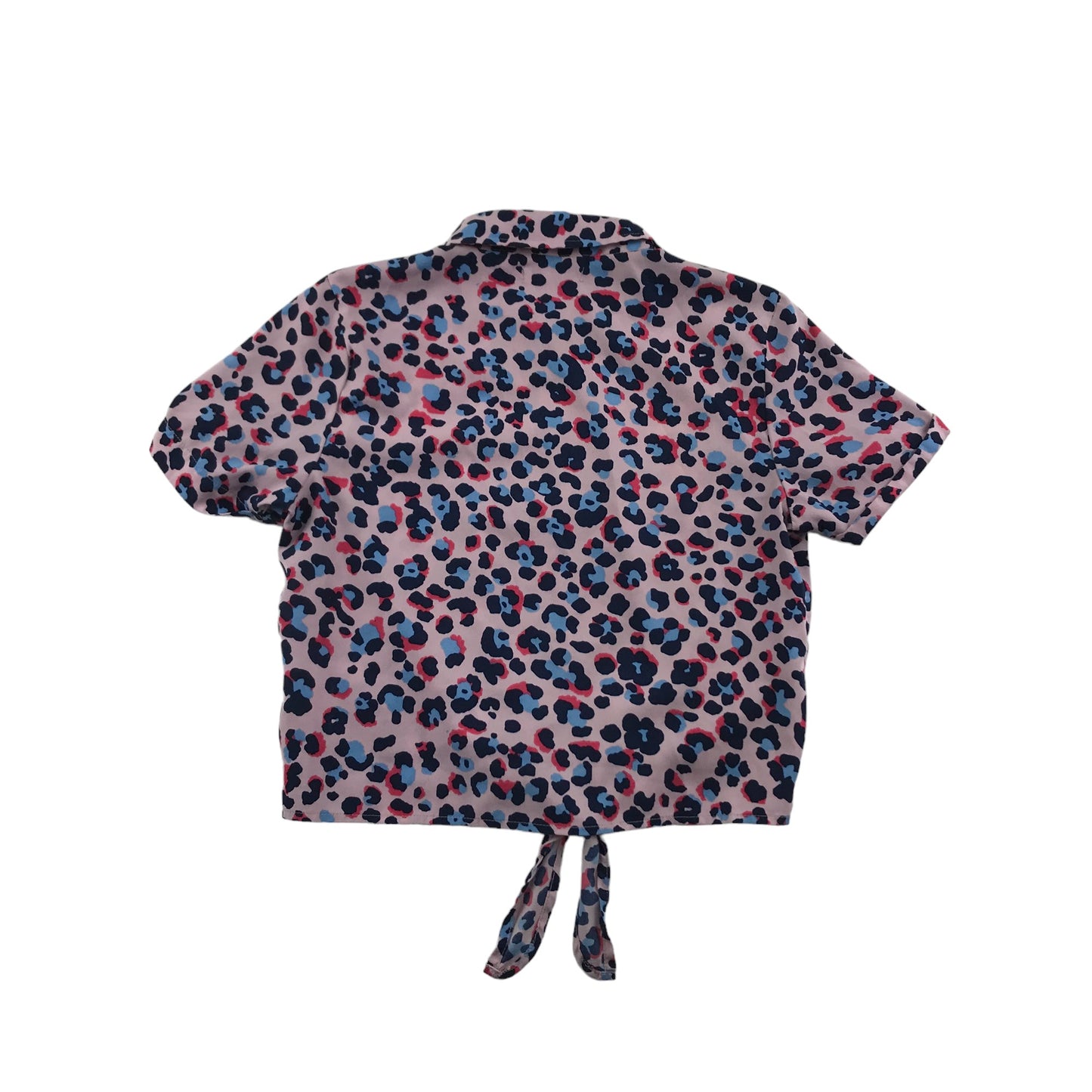 Bluezoo Top Age 10 Pink Leopard Spots Cropped Blouse Shirt