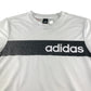 Adidas sports top 11-12 years white with black stripe and logo