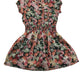 M&S Dress Age 5 Pink and Black Floral Elasticated Waist Cotton