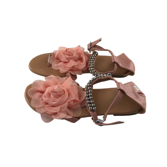 Sandals Shoe Size 5 Pink Rose Vamp and Metal Beads