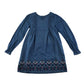 Tommy Bahama dress 7-8 years blue denim style with embroidered floral detail