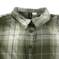 H&M Divided Shirt Womens Small Green Check Plisse Sleeve Detail Cotton