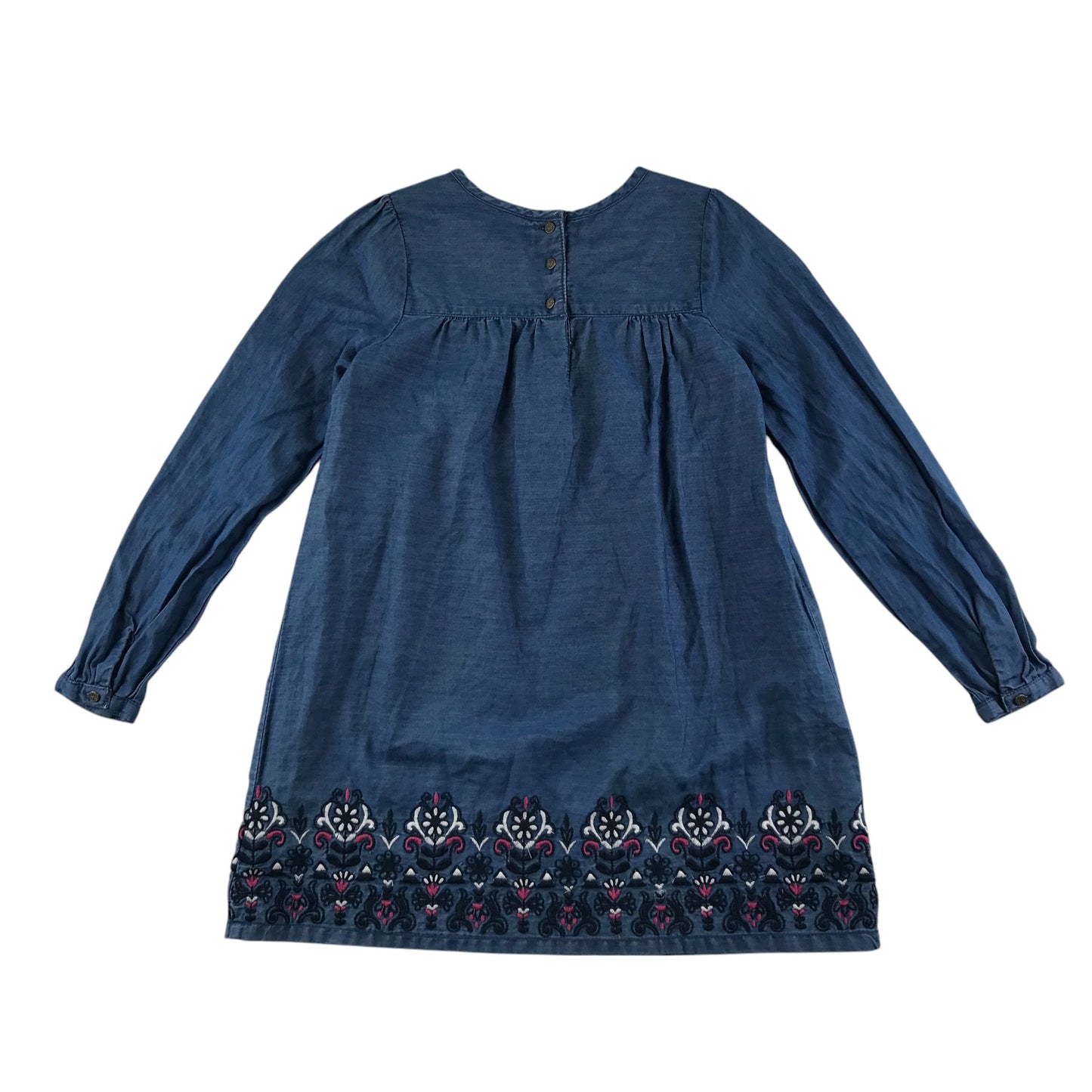 Tommy Bahama dress 7-8 years blue denim style with embroidered floral detail