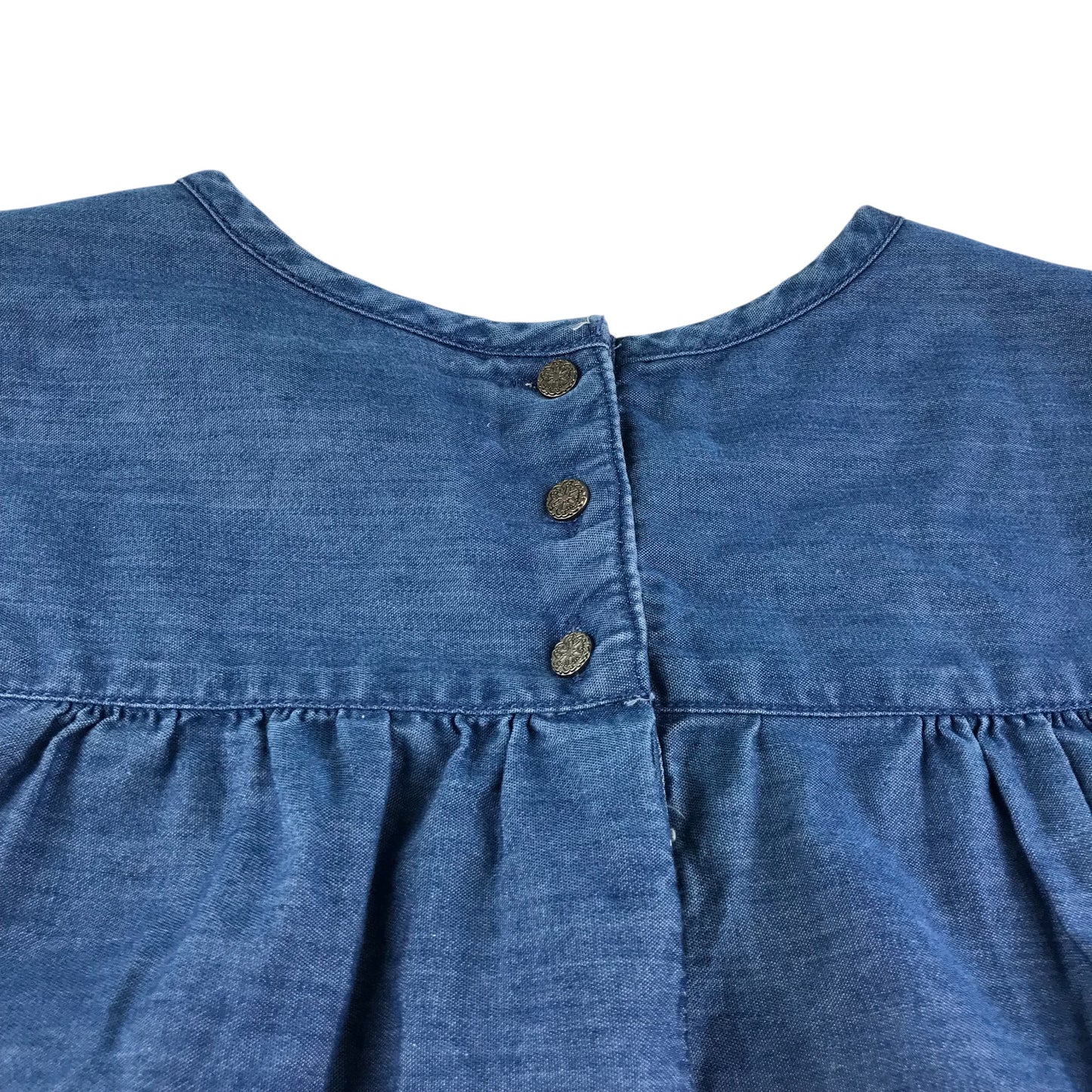 Tommy Bahama dress 7-8 years blue denim style with embroidered floral detail