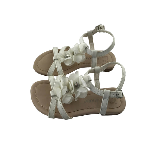 Primark Sandals Shoe Size 9 Junior White Flower Details