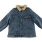 Next denim jacket 5-6 years light blue button up faux fur collar and interior