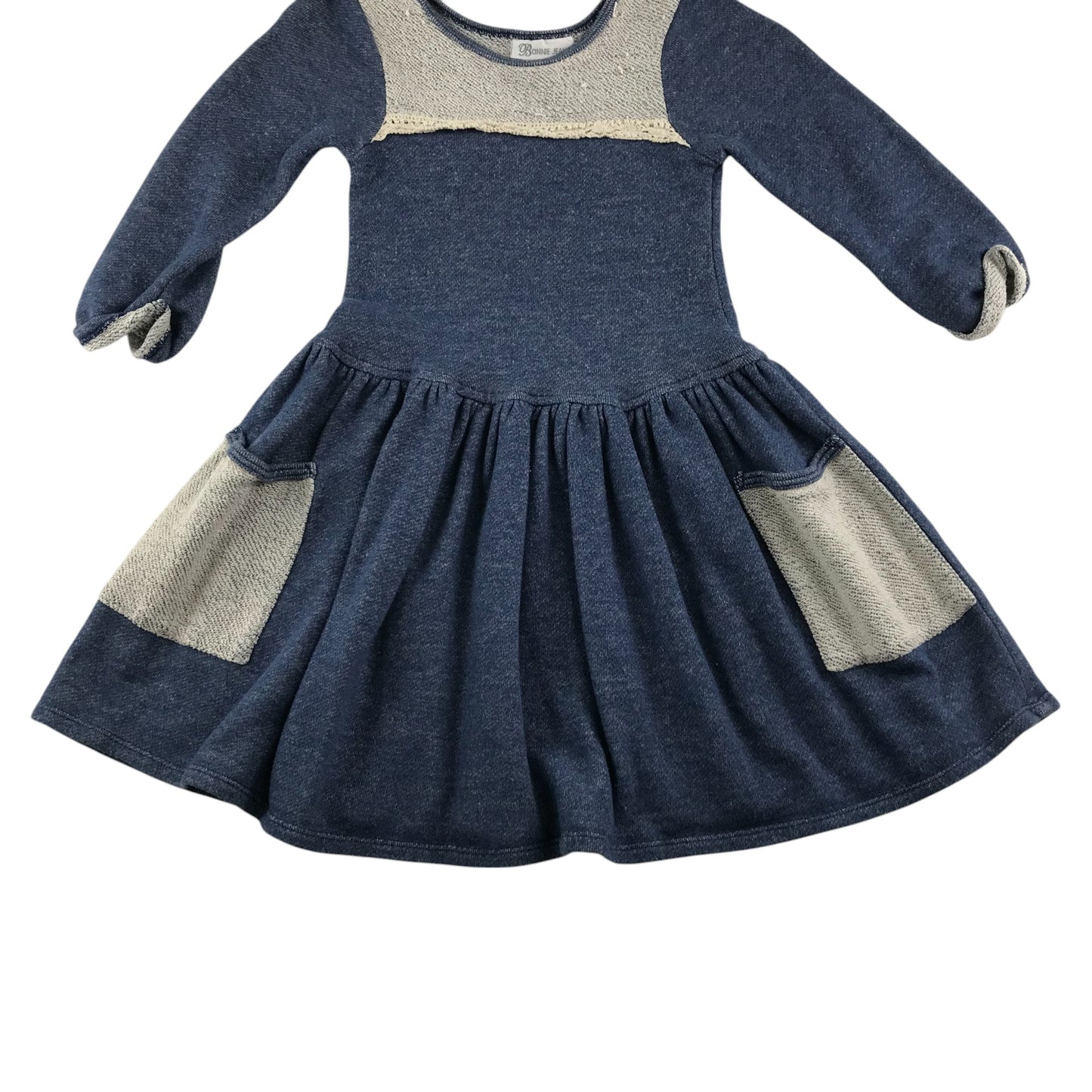 Bonnie Jean dress 9-10 years blue with grey detailing