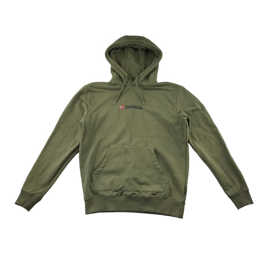 Napapijri hoodie adult size S khaki green jersey pullover