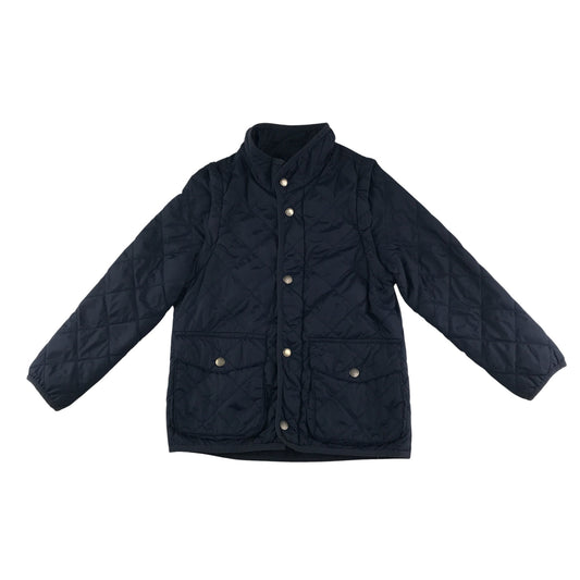 Zara light jacket 5-6 years navy quilted removeable zipper sleeves