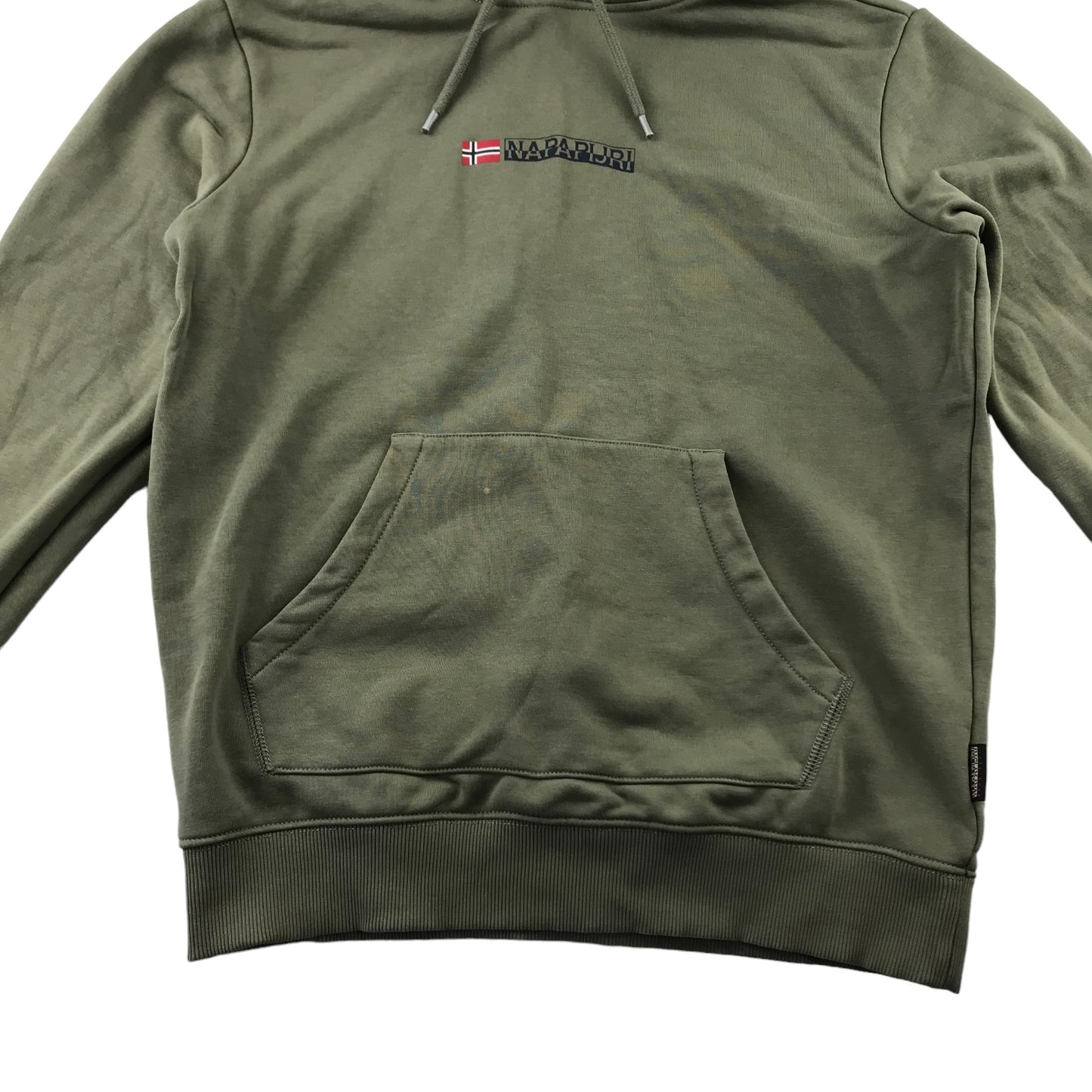 Napapijri hoodie adult size S khaki green jersey pullover