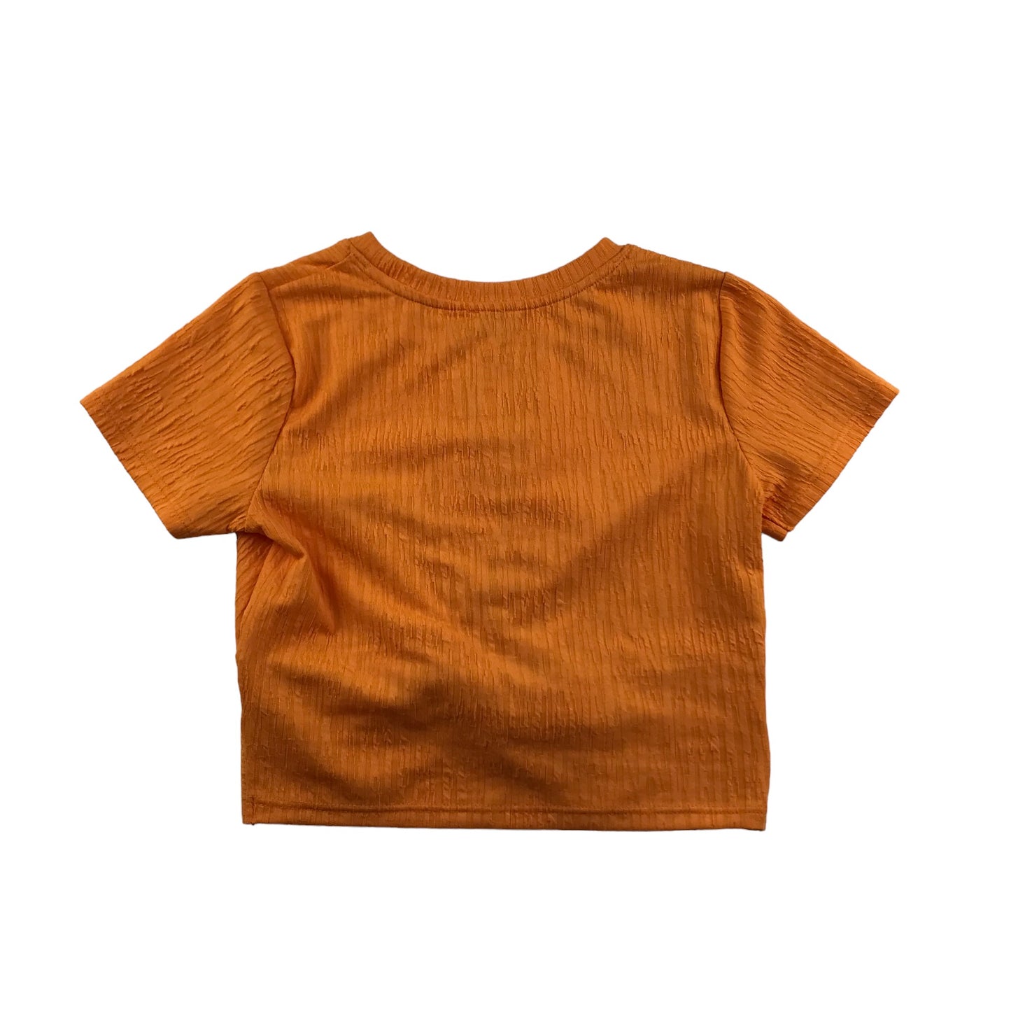 River Island T-shirt Age 11 Orange Cropped Twist Knot Hem