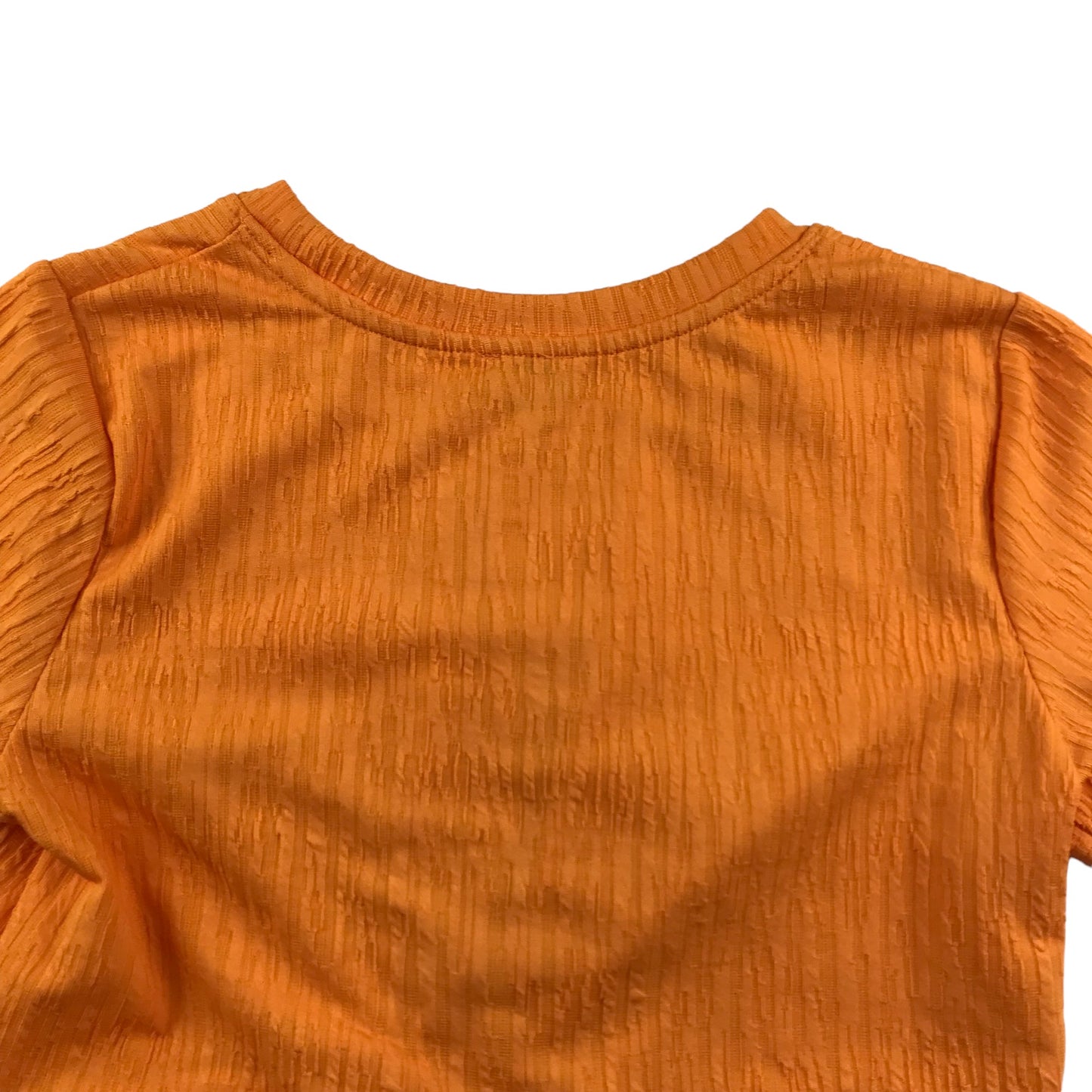 River Island T-shirt Age 11 Orange Cropped Twist Knot Hem