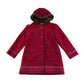 M&S coat 6-7 years red faux fur hood button up winter pattern detaling wool mix