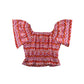 Matalan Top Age 11-12 Pink White Orange Cropped Butterfly Sleeves