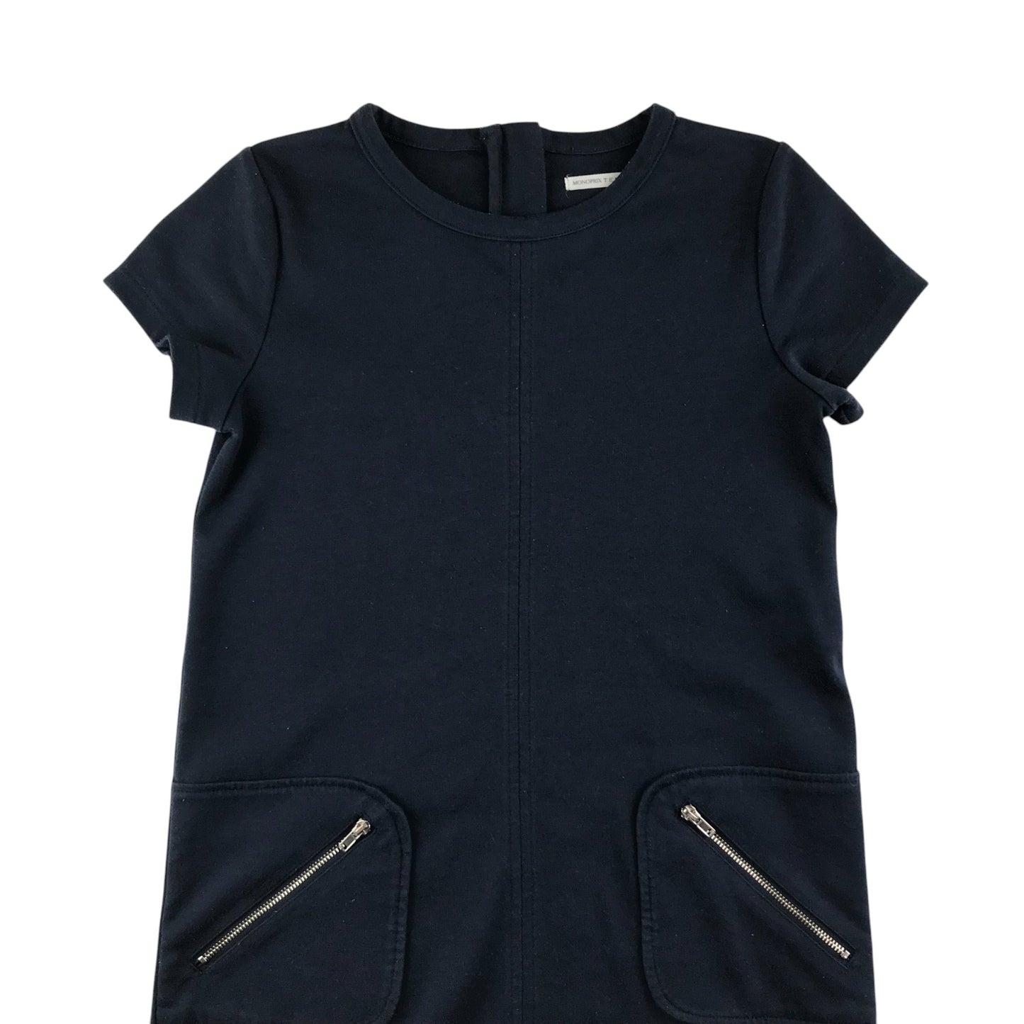 Monoprix Teens dress 11-12 years navy plain with front zipper pockets