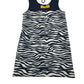 Matalan dress 12-13 years navy and white wavy graphic design with yellow bowtie