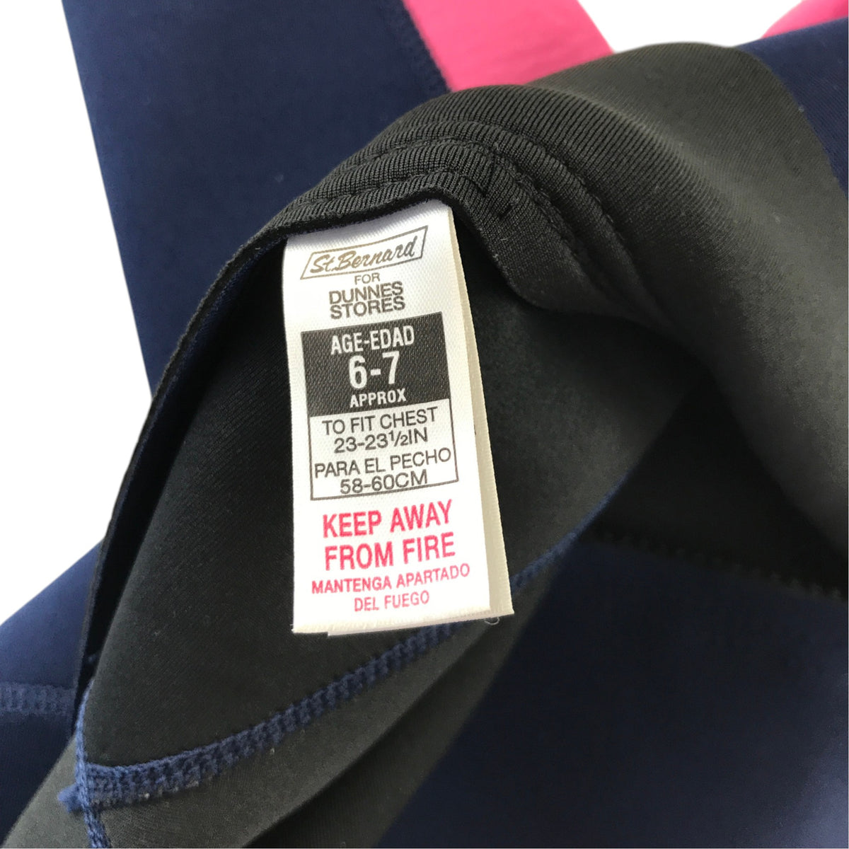 Dunnes Stores 6-7 years navy blue and pink wetsuit polyester