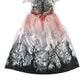 Morrisons Costume 5-6 Years White Black scary skeleton bride dress