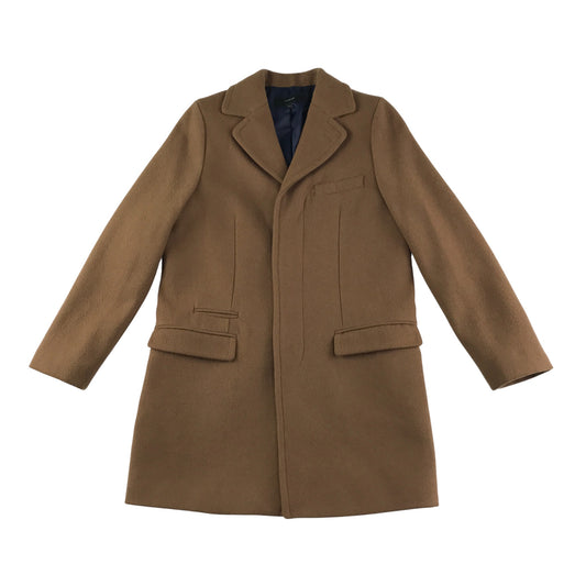 M&S coat 10-11 years brown hidden button up wool mix