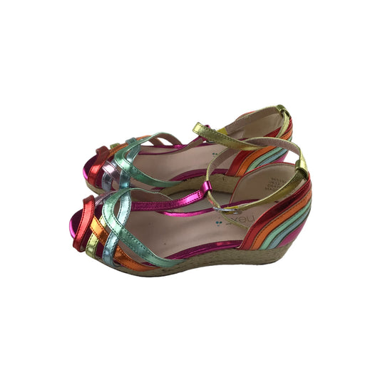 Next Sandals Shoe Size 12 Junior Multicoloured Straps Shiny Design