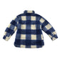 Zara coat 11-12 years blue and white two tone checked fuzzy faux fur