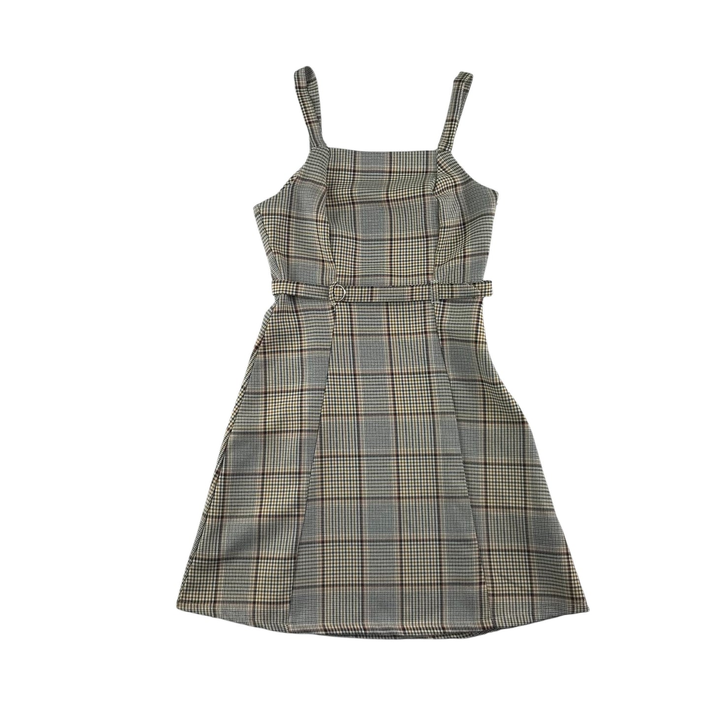 Primark dress women's size UK 4 grey checked hounds tooth