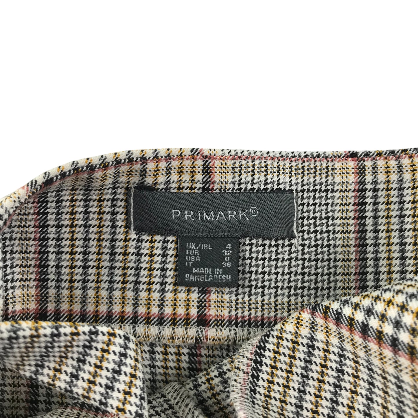 Primark dress women's size UK 4 grey checked hounds tooth