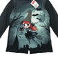 H&M T-Shirt 9-10 Years Black Witch Halloween Themed Bats and Cat Full Moon