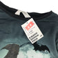 H&M T-Shirt 9-10 Years Black Witch Halloween Themed Bats and Cat Full Moon