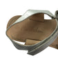 Mini Boden sandals shoe size 2 silver straps with fluffy pom pom
