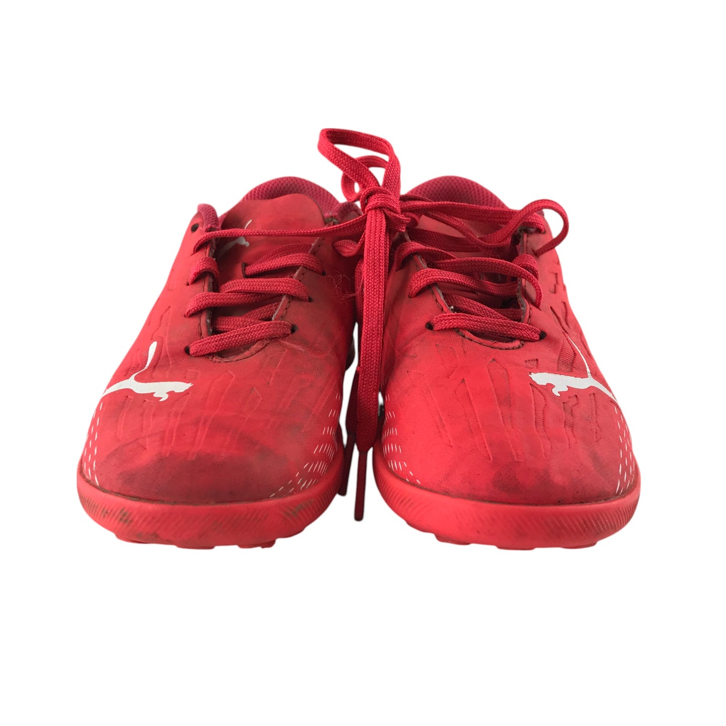 Puma Ultra artificial turf football boots shoe size UK 12 junior red and blue