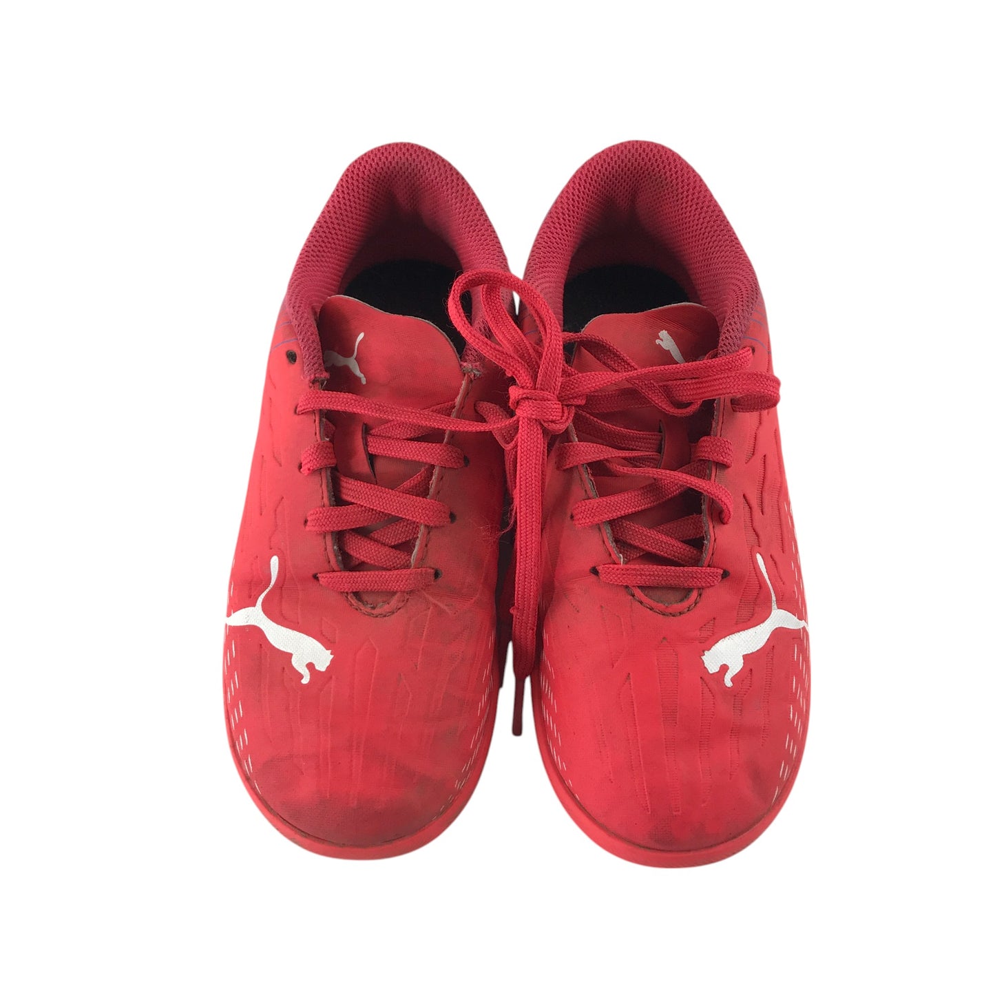 Puma Ultra artificial turf football boots shoe size UK 12 junior red and blue