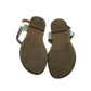 Mini Boden sandals shoe size 2 silver straps with fluffy pom pom