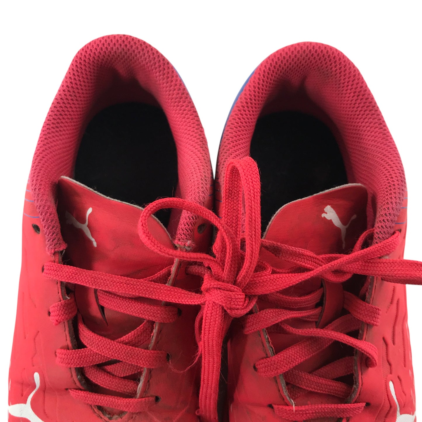 Puma Ultra artificial turf football boots shoe size UK 12 junior red and blue