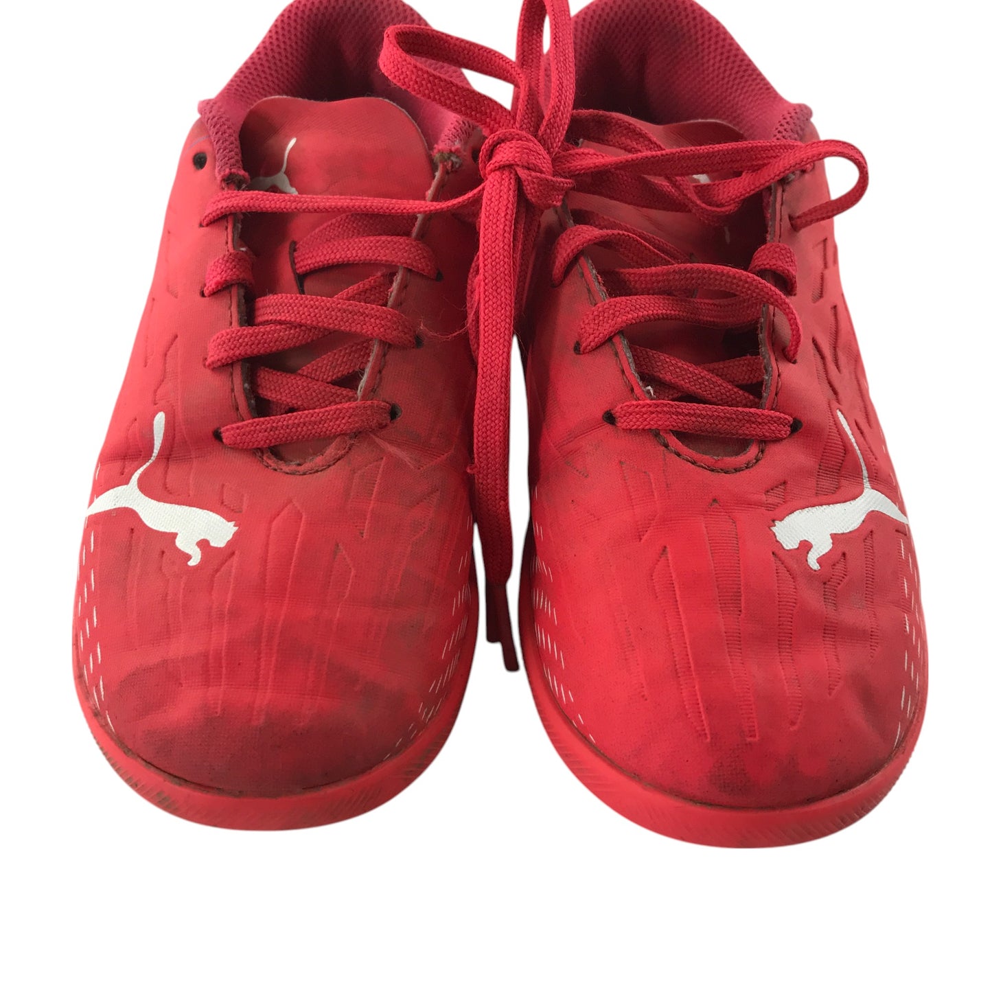 Puma Ultra artificial turf football boots shoe size UK 12 junior red and blue